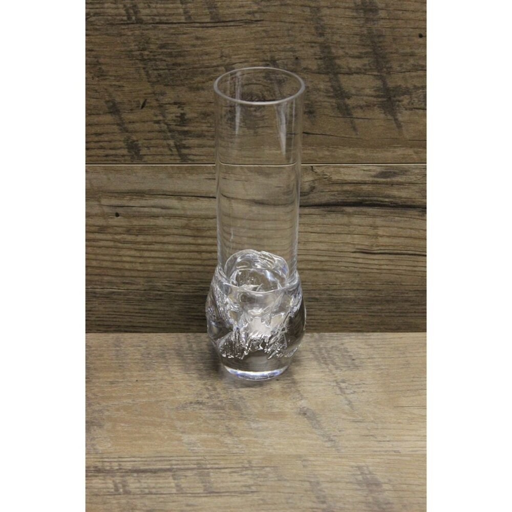 Daum France mid century modern abstract bulb base‎ crystal vase signed